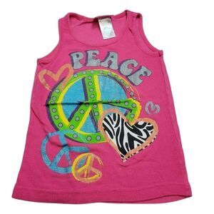 Girl Rule peace sign ribbed tank top 10/12